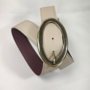Ceinture Reversible femme Craie / Aubergine